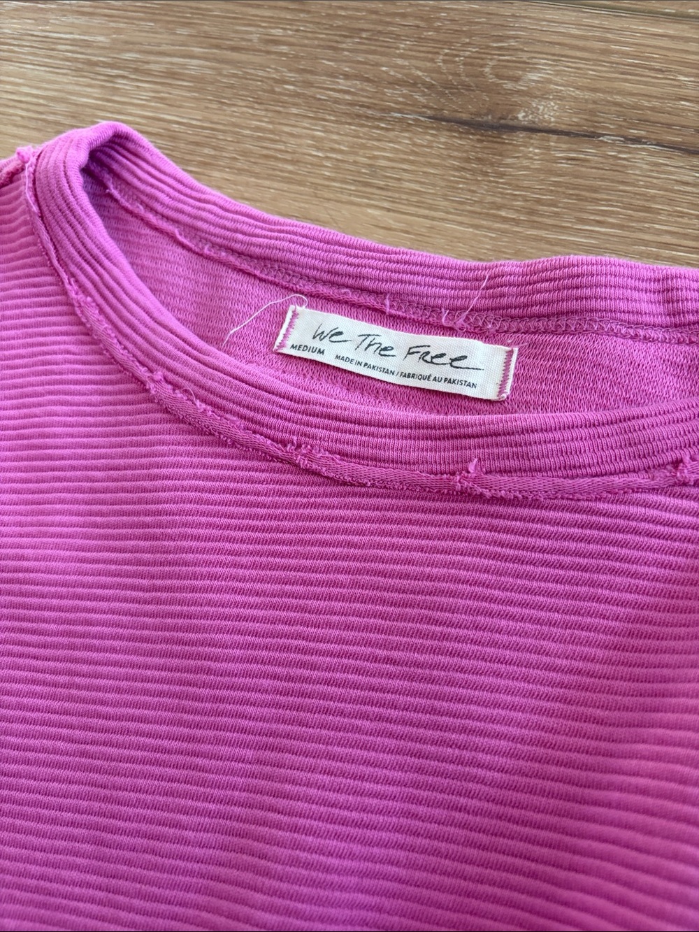 Free People Pink Ribbed Long-Sleeve Pullover Sweatshirt - Picture 2 of 5